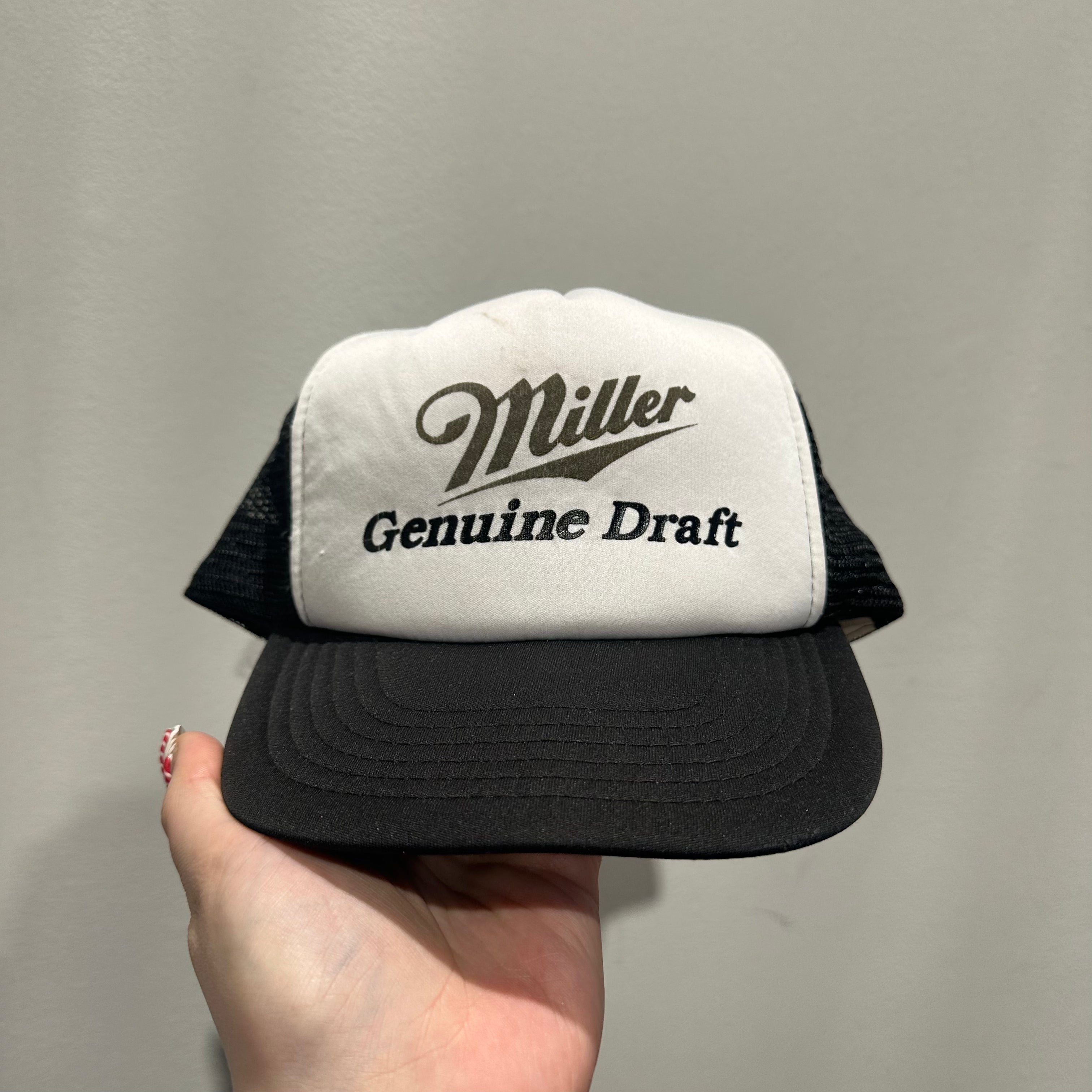 Miller Genuine Draft Trucker Hat Green Threads