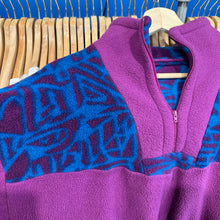 Load image into Gallery viewer, Purple &amp; Patterns Cinched￼ Waist Quarter Zip Fleece
