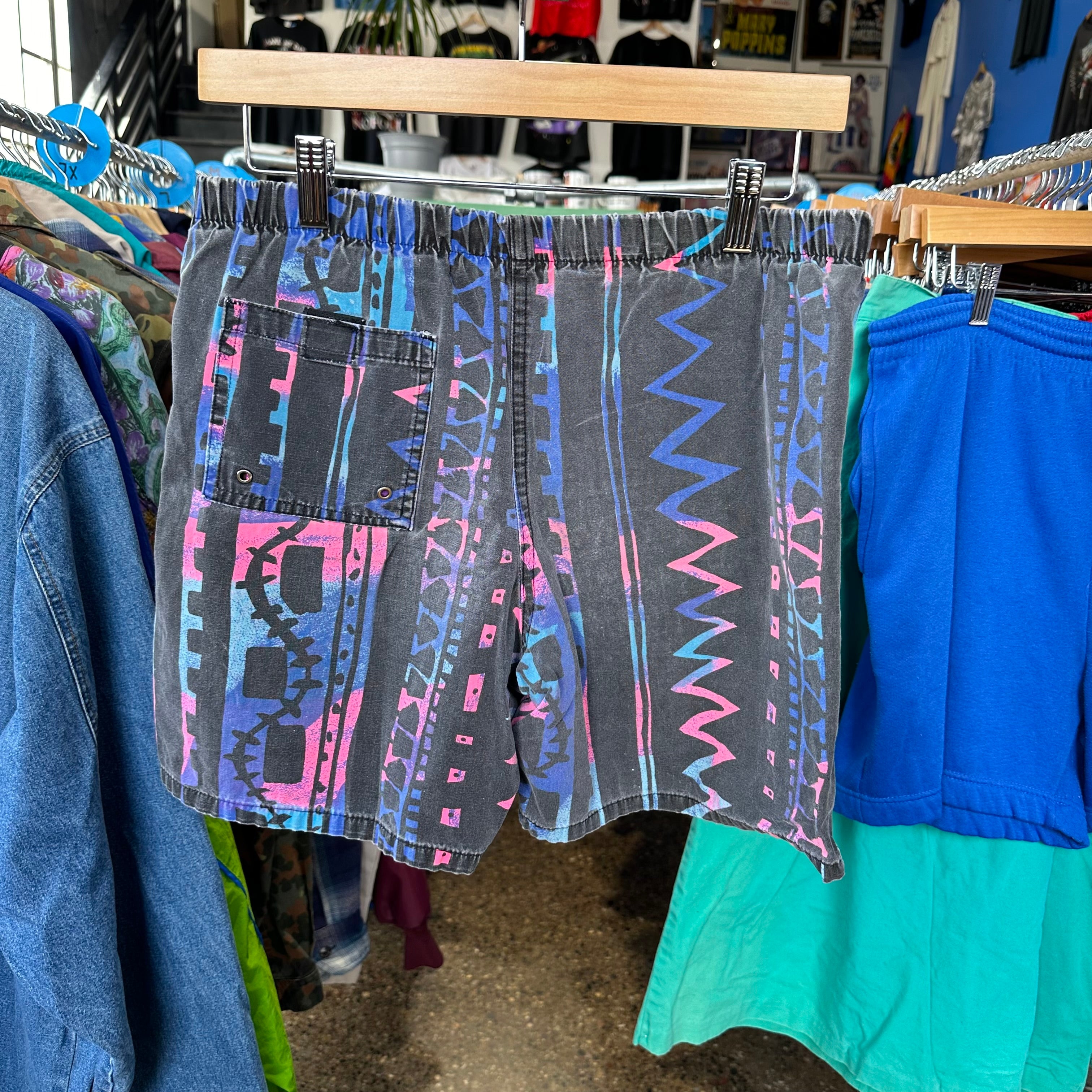 OP Black w/ Neon Pattern Shorts