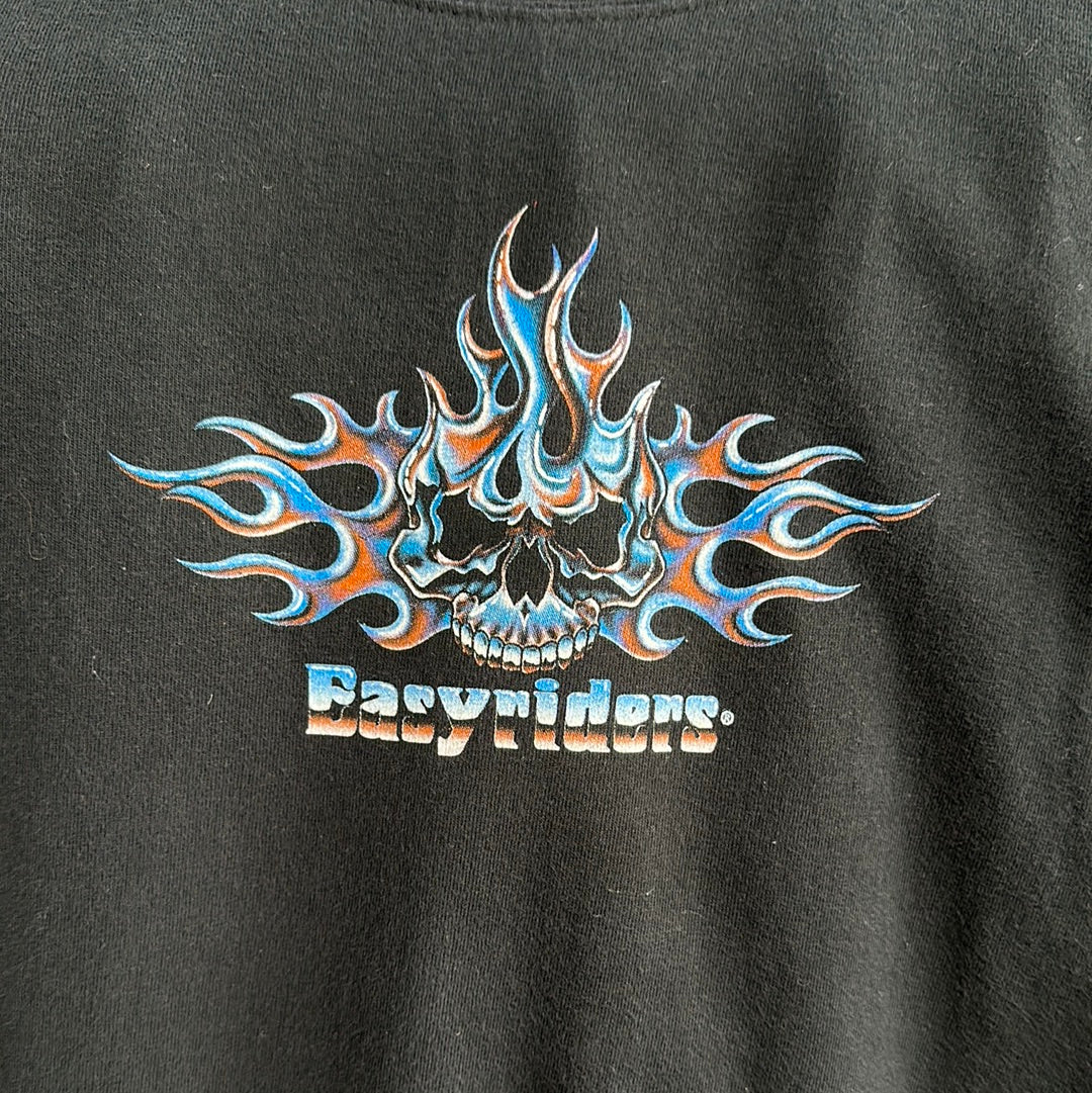 Easy Riders Blue Chrome Skull Long Sleeve T-Shirt