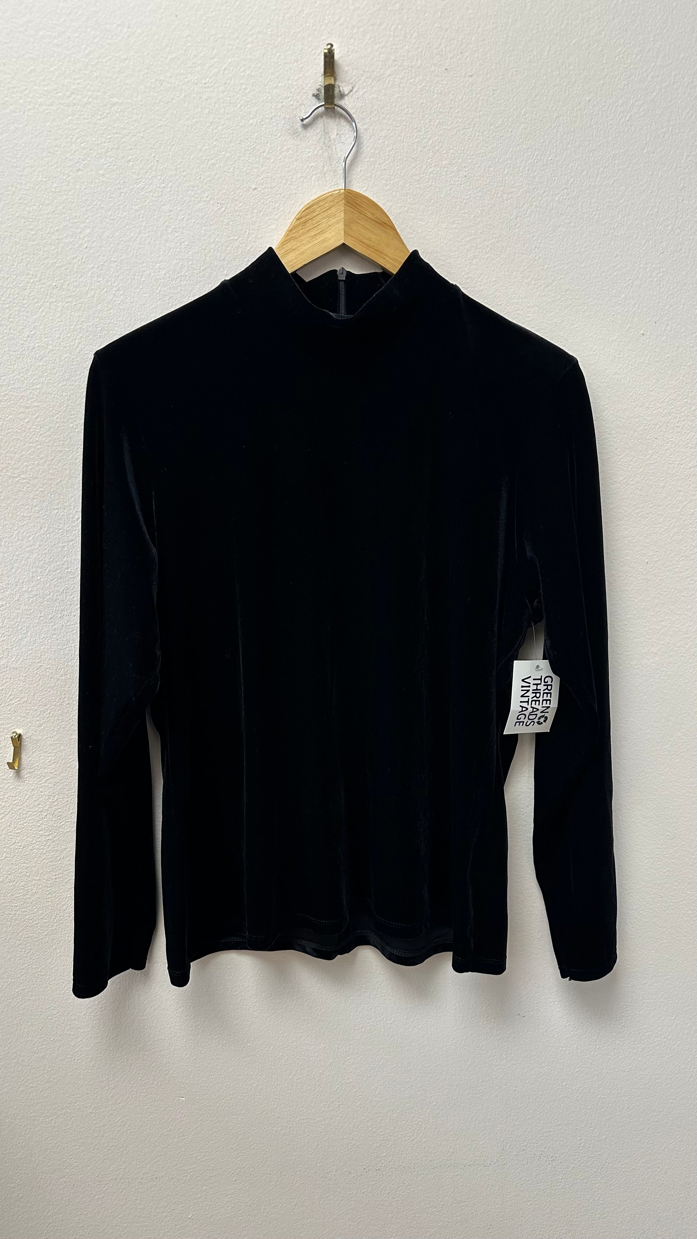 Crushed Velvet Turtleneck Femme Top