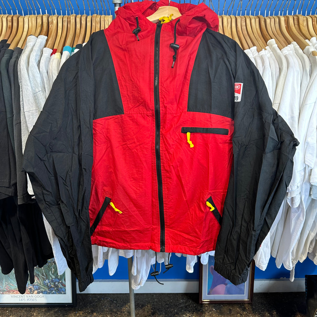 Red Marlboro Zip-Up Hooded Windbreaker Jacket