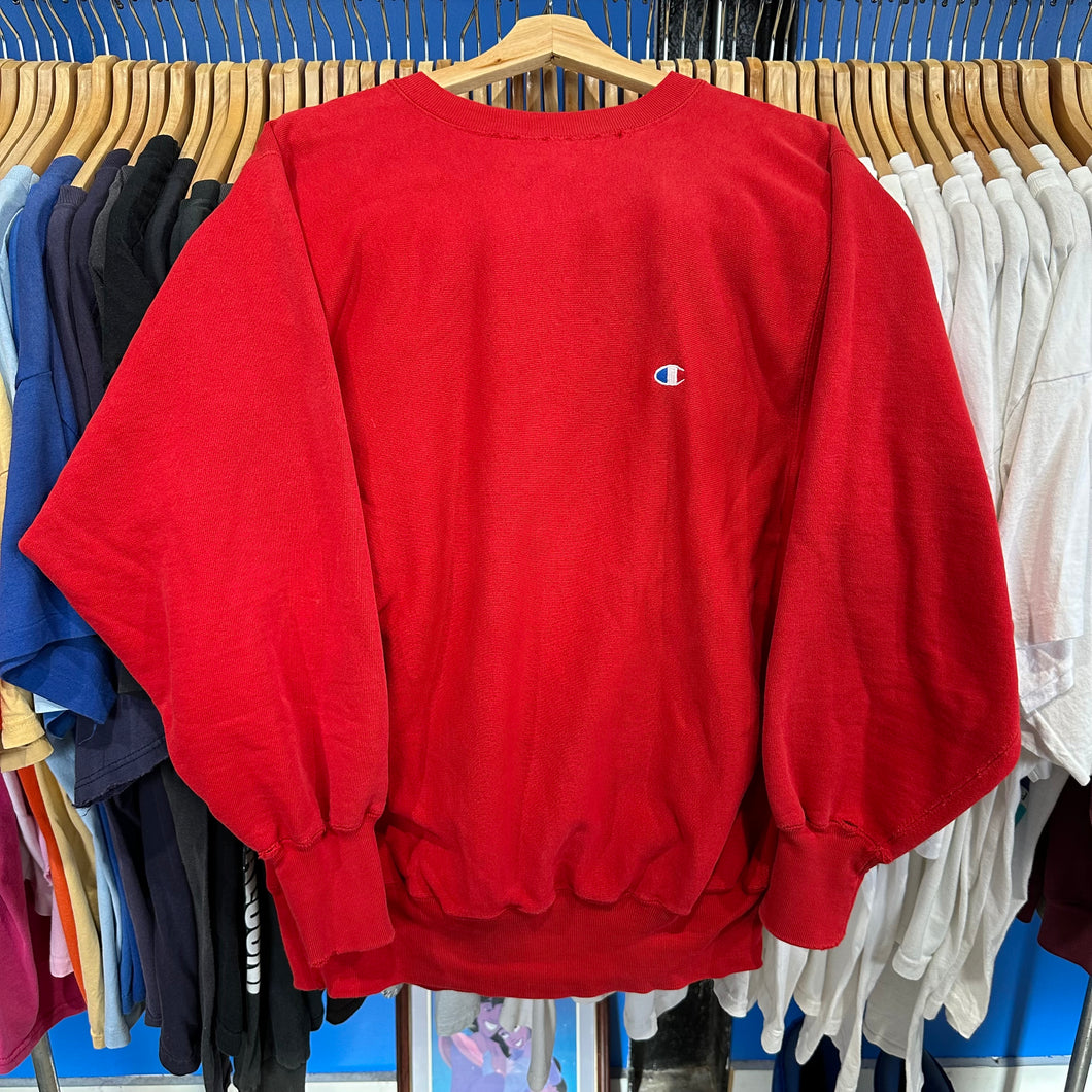 Champion Red Reverse Weave Crewneck Sweatshirt