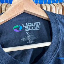 Load image into Gallery viewer, American Flag Skull Modern Liquid Blue T-Shirt
