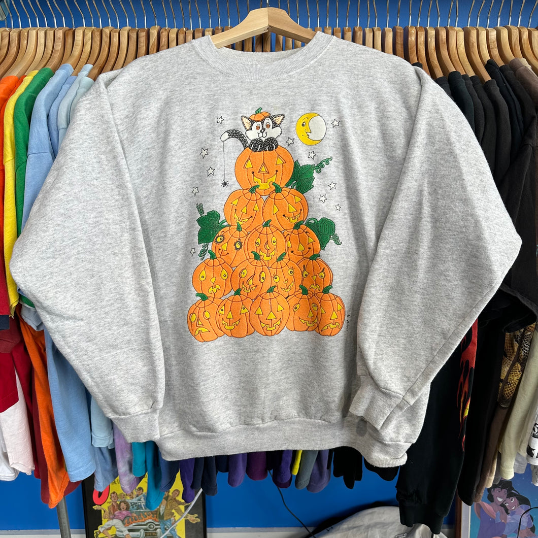 Pumpkin Cat Pyramid Crewneck Sweatshirt