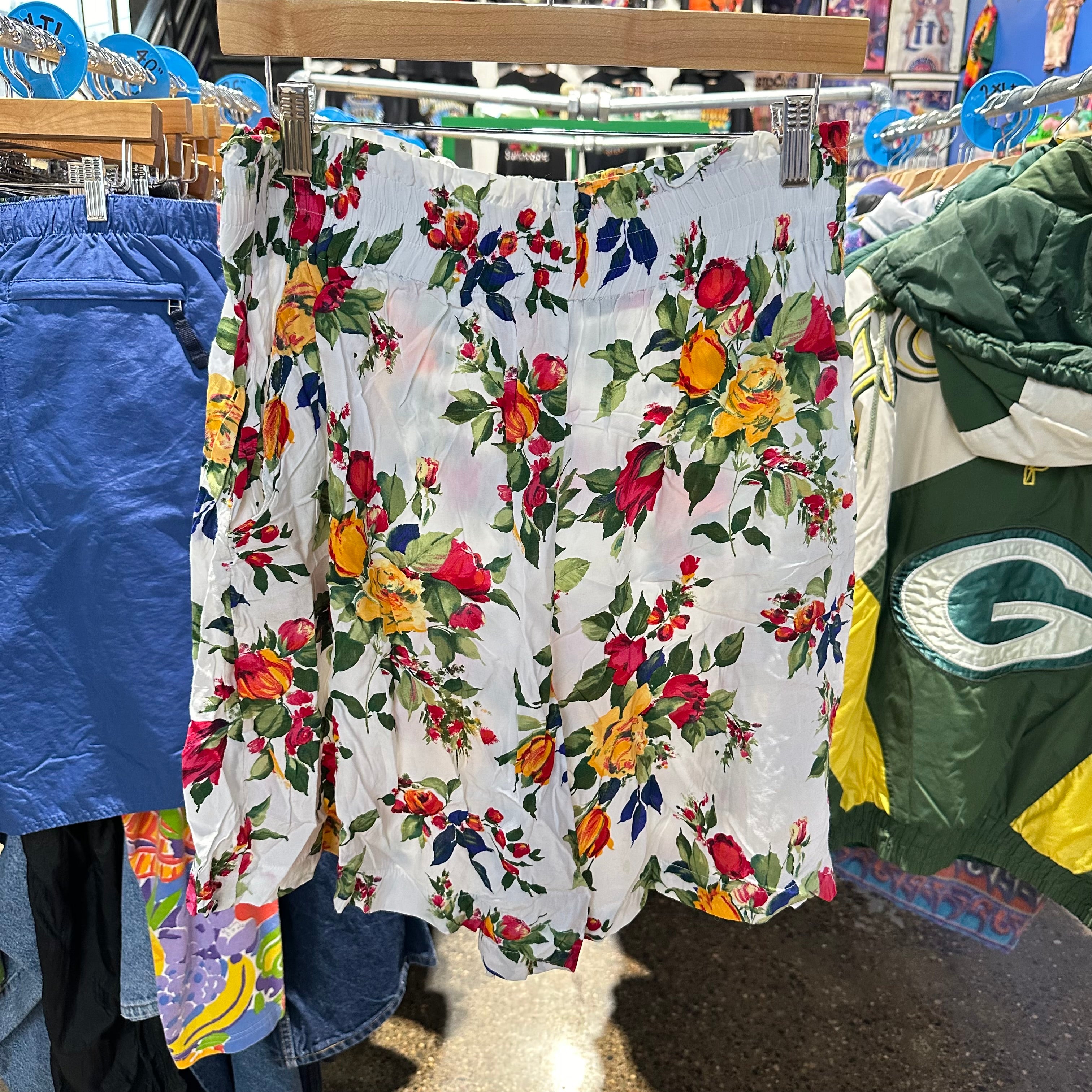 Floral Adjustable Waist Shorts