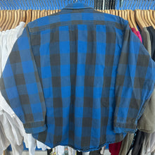Load image into Gallery viewer, St. John’s Bay Blue/Black Plaid Button Up
