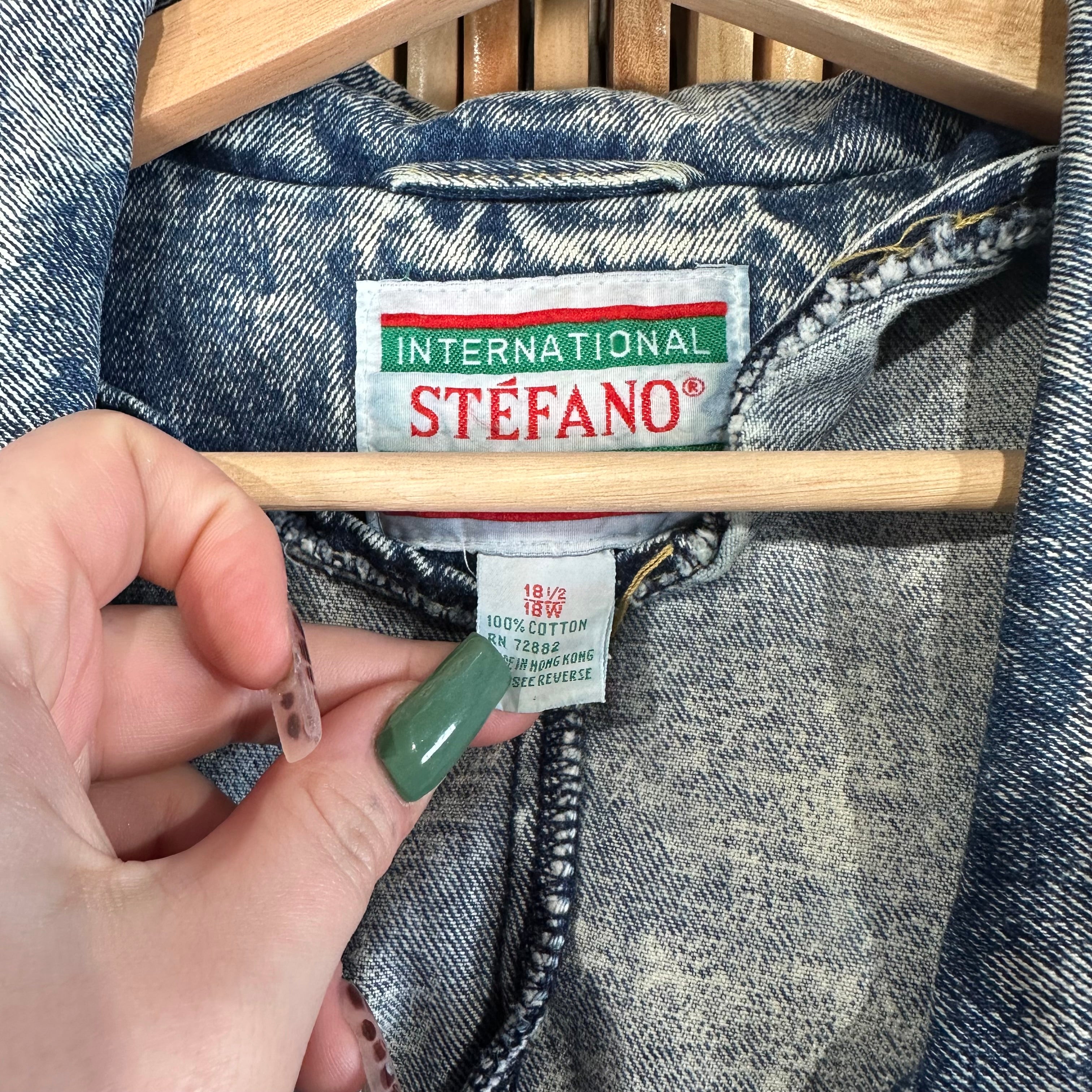 Stefano Acid Wash Denim Trench Jacket