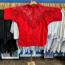 Load image into Gallery viewer, Red Femme Fringe Cowboy Button Up

