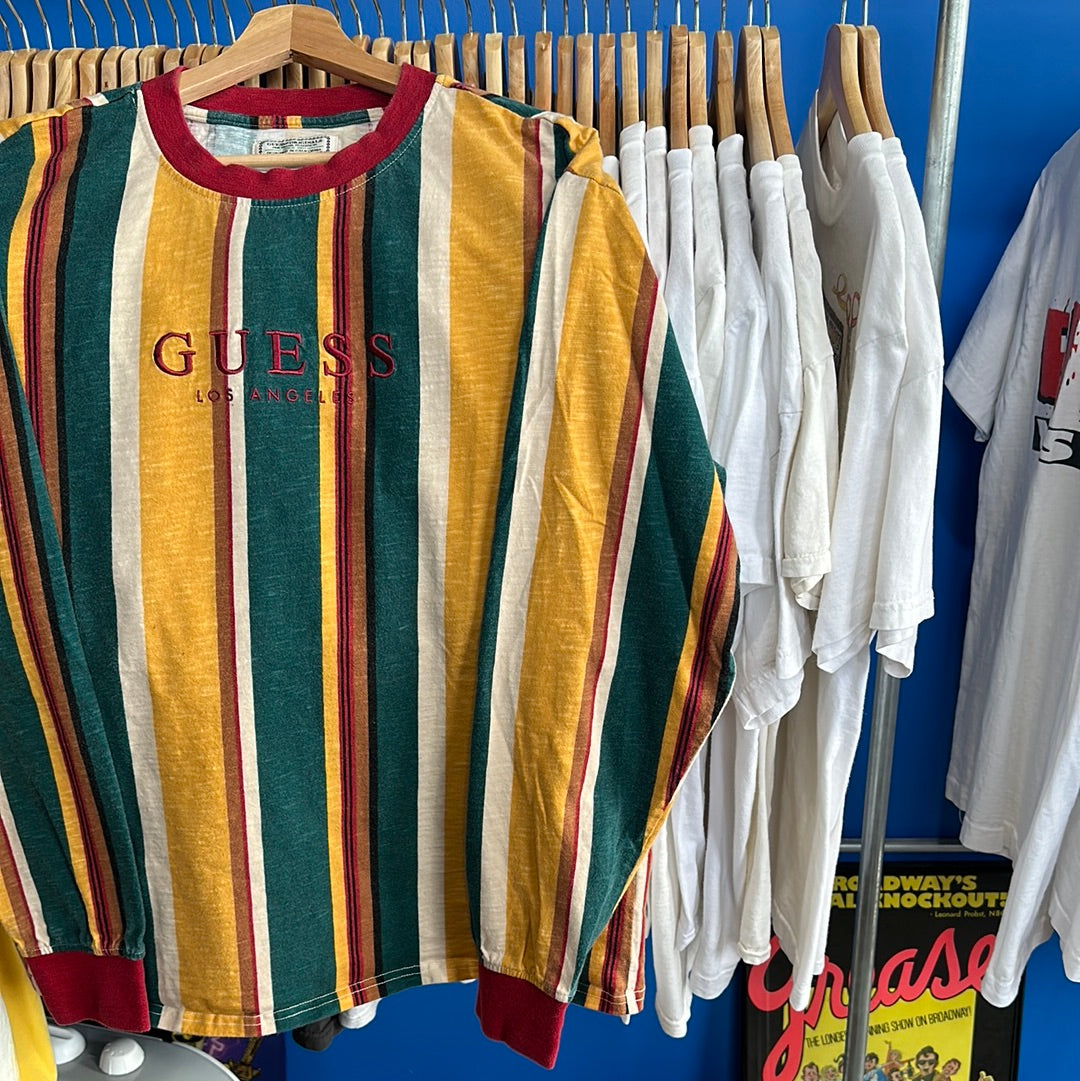 Guess Vertical Stripe Long Sleeve T-Shirt