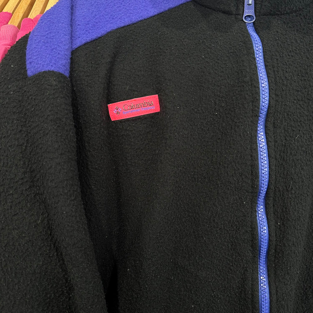 Black & Neon Columbia Zip Up Fleece