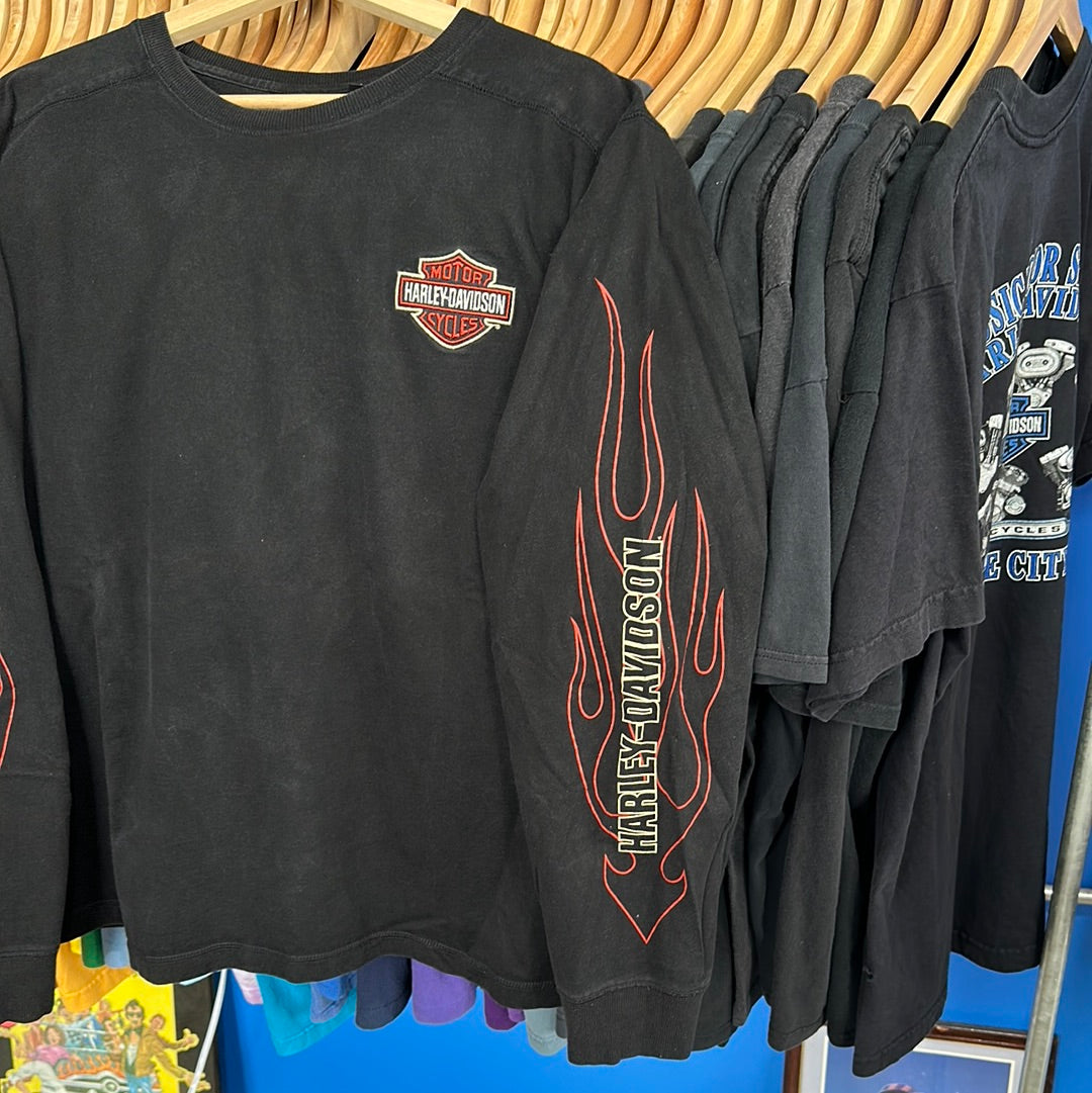 Harley Davidson Crest Modern Long Sleeve T-Shirt