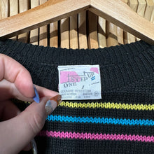 Load image into Gallery viewer, Black Neon Stripes Sweater
