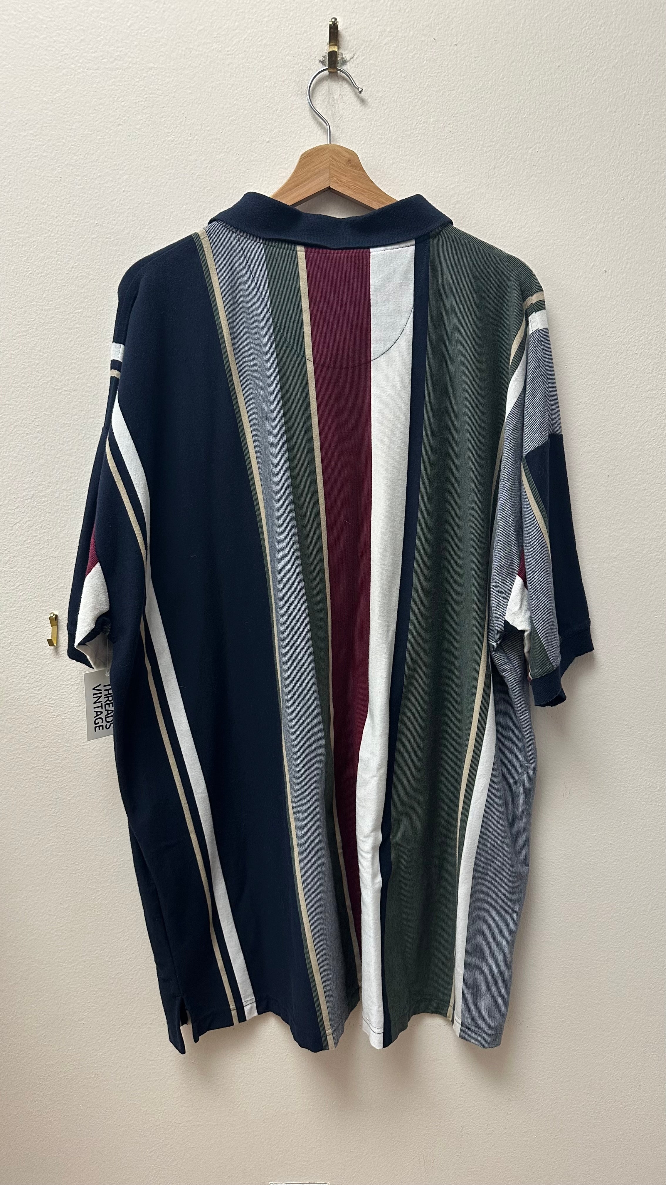 Knights of the Round Table Striped Polo Button-Up