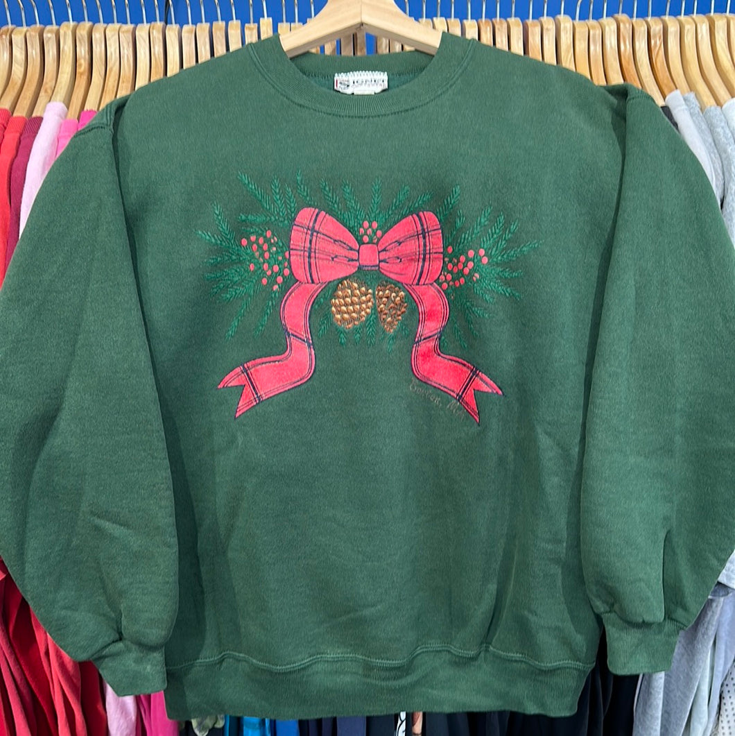 Pinecone Bow and Holly Crewneck Sweatshirt