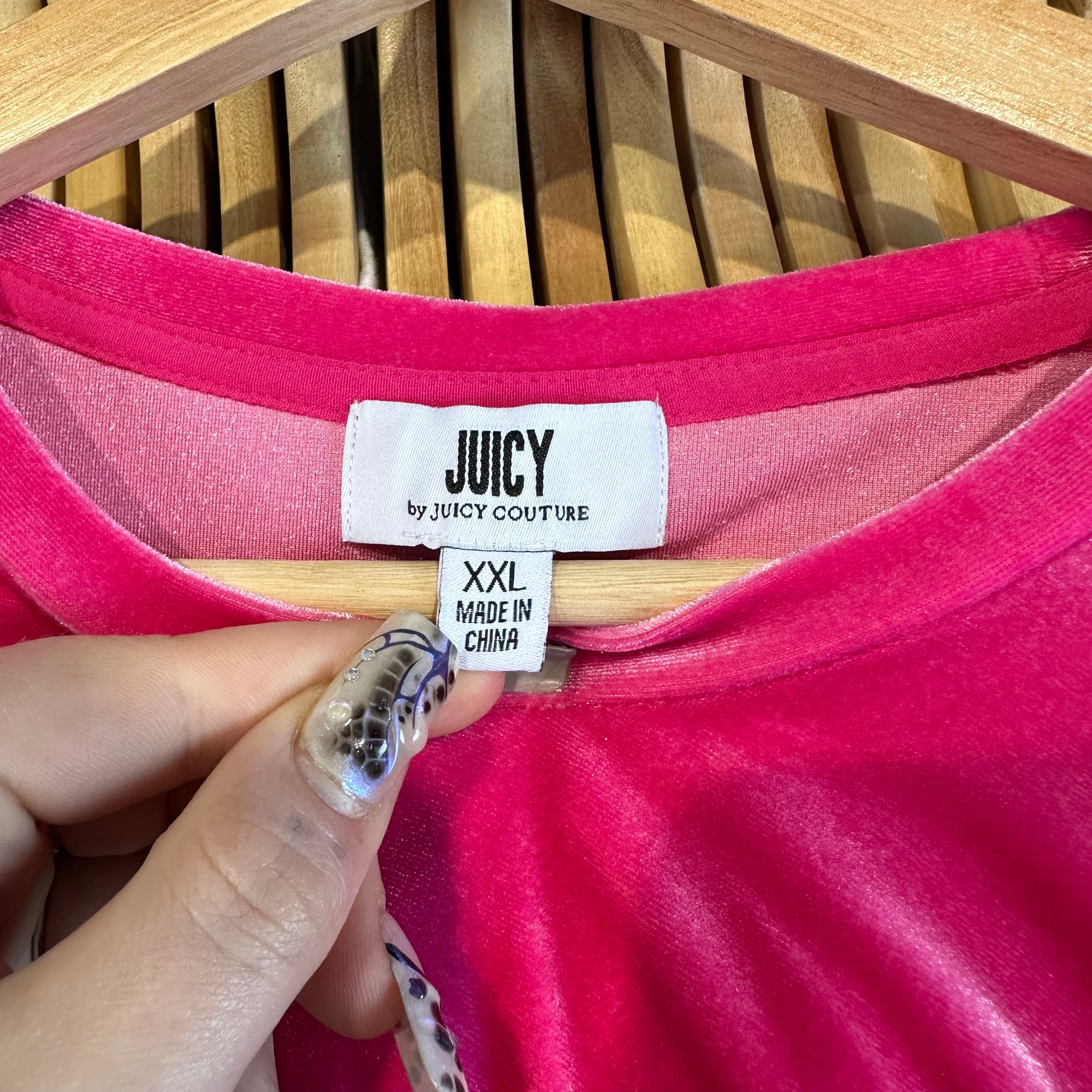Juicy Pink Velour Cinched Bodycon Dress