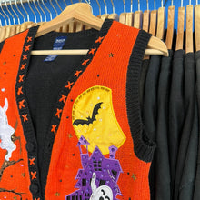 Load image into Gallery viewer, Ghost Cemetery Halloween Scene Beaded Vest Sweater
