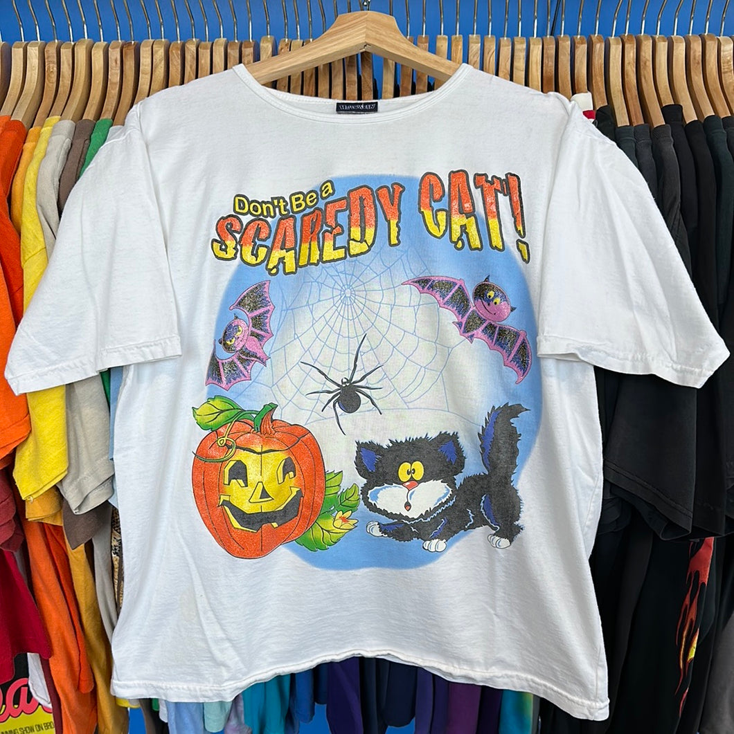 Scaredy Cat Scoop Neck Faded T-shirt