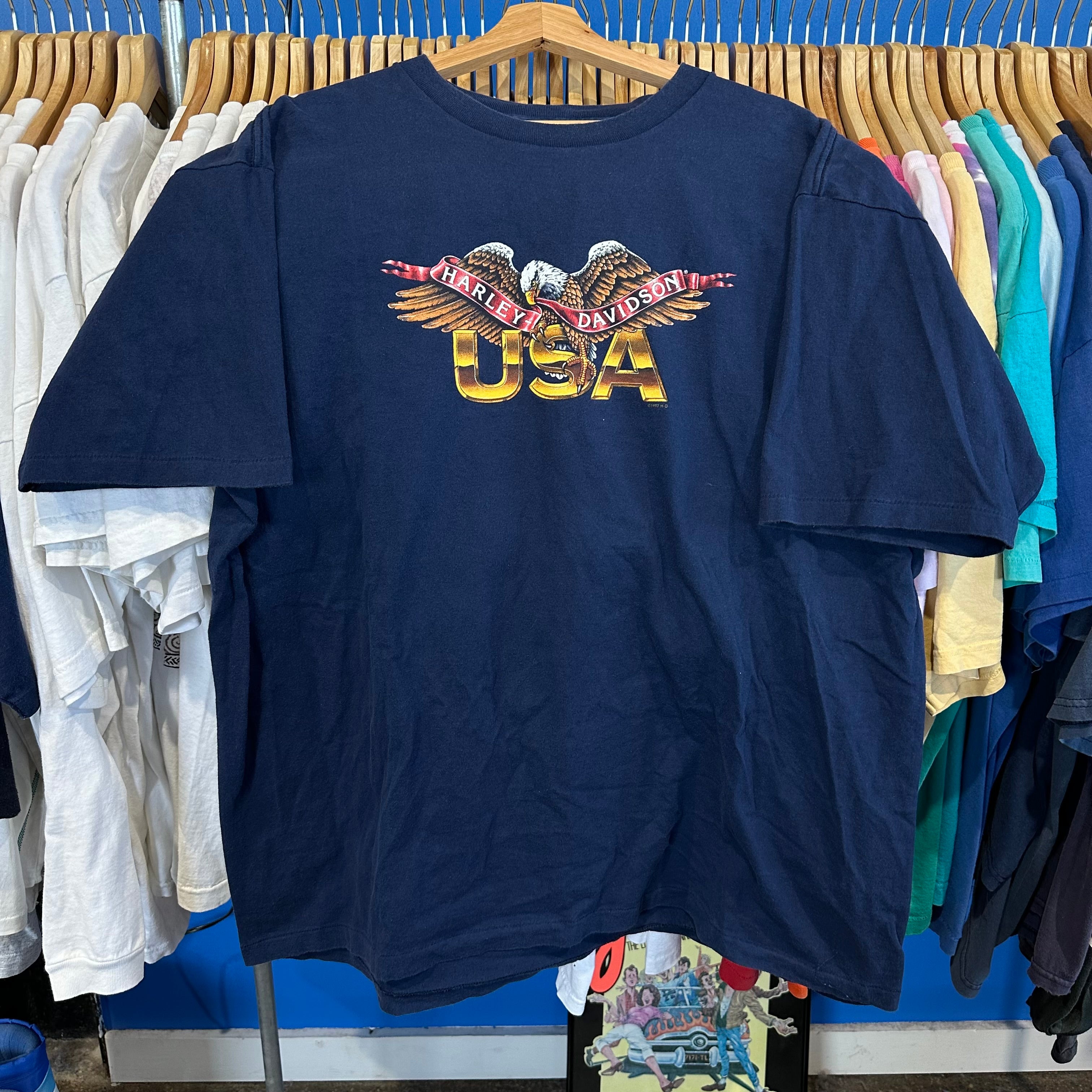 Harley Davidson USA Eagle Navy Blue T-Shirt