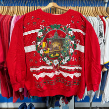 Load image into Gallery viewer, Holiday Fireplace Scene Crewneck Sweatshirt

