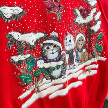 Load image into Gallery viewer, Kittens in sparkly Snow Collared Grandma Sweatshirt
