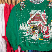 Load image into Gallery viewer, Santa’s Workshop Sparkly Turtle Neck Sweatshirt
