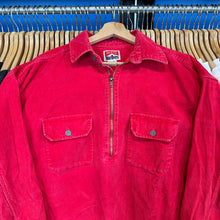 Load image into Gallery viewer, Marlboro Red Corduroy Quarter Zip Pull Over Jacket
