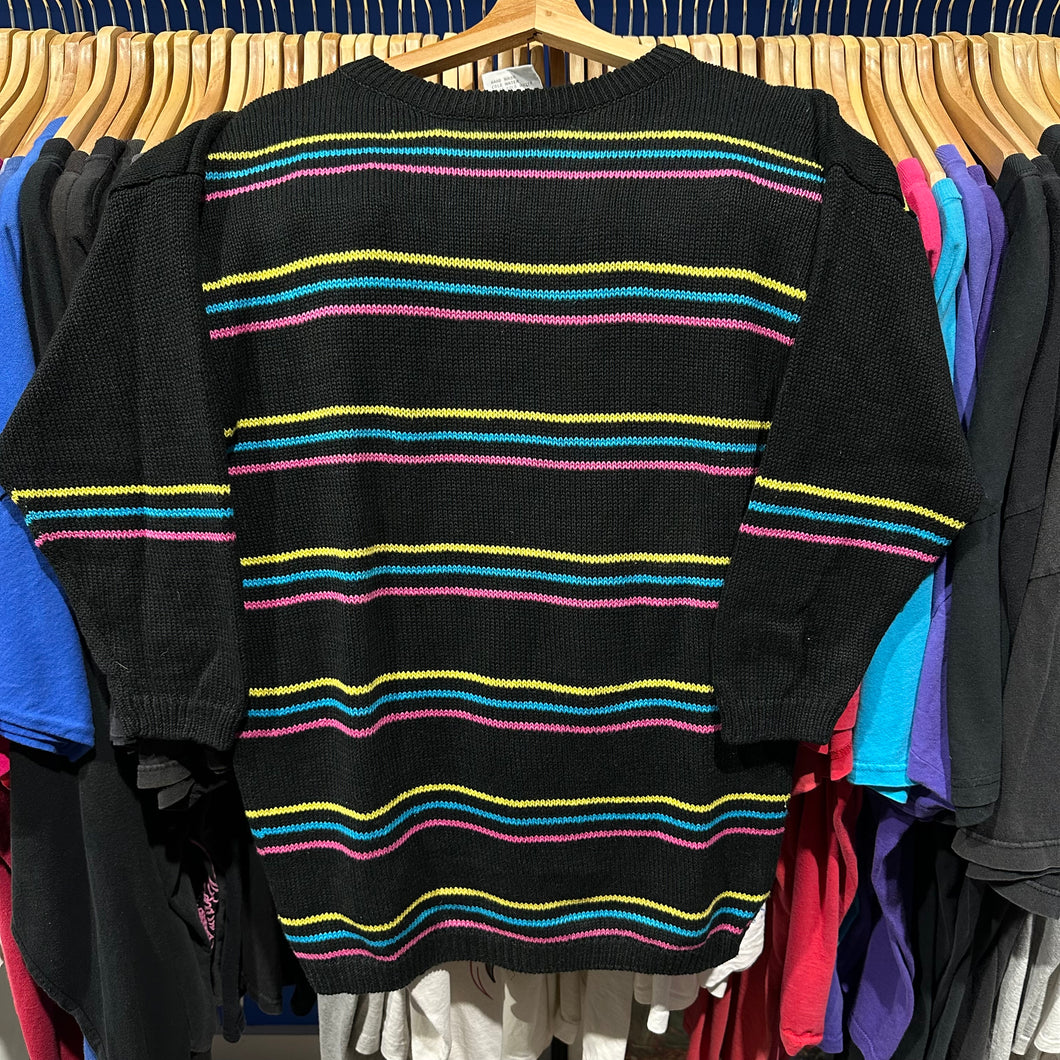 Black Neon Stripes Sweater