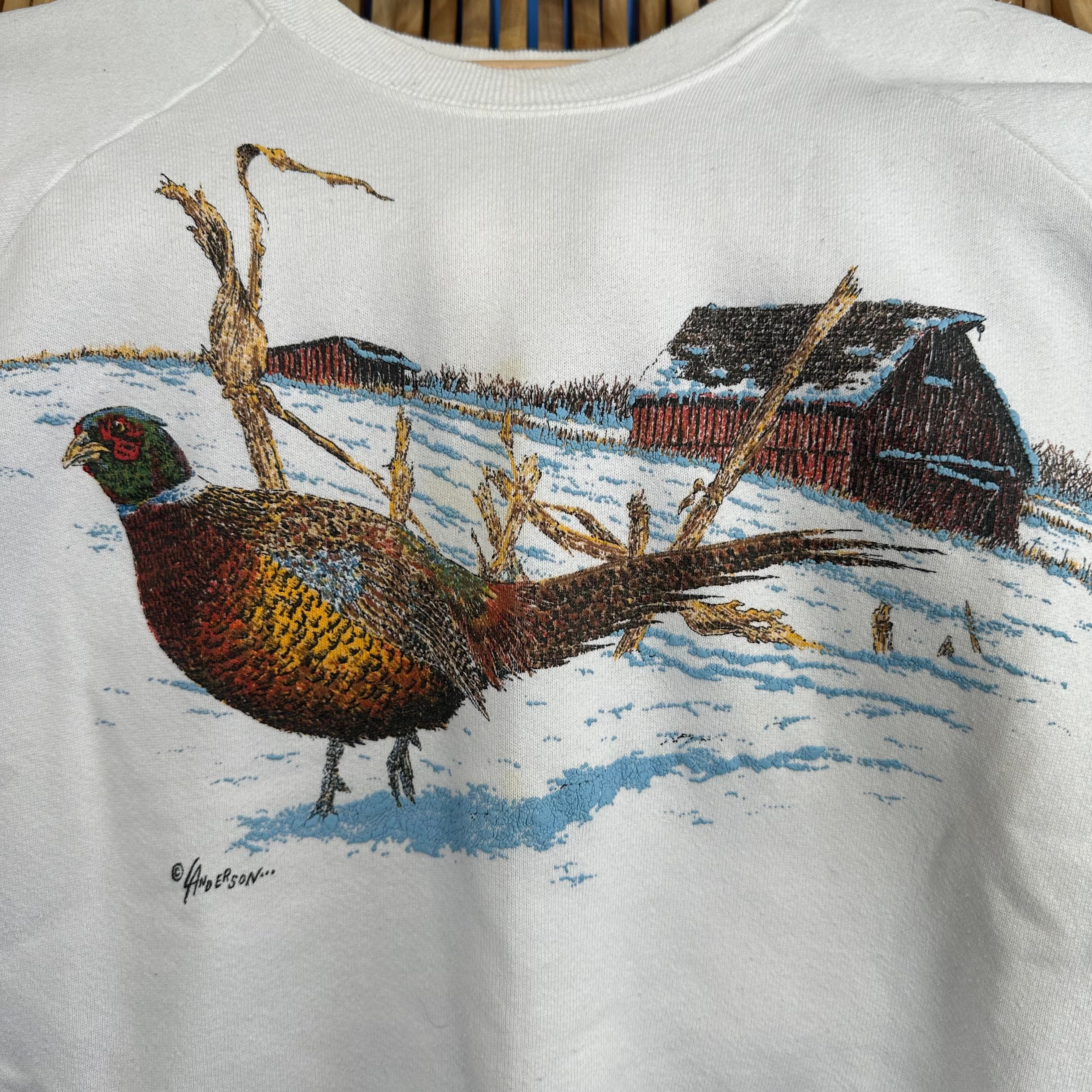 Pheasant in a Farm Field Crewneck Sweatshirt