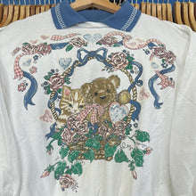 Load image into Gallery viewer, Kitten and Teddy in Basket Collared Grandma Sweatshirt
