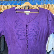 Load image into Gallery viewer, Purple Button Up Textured Dress
