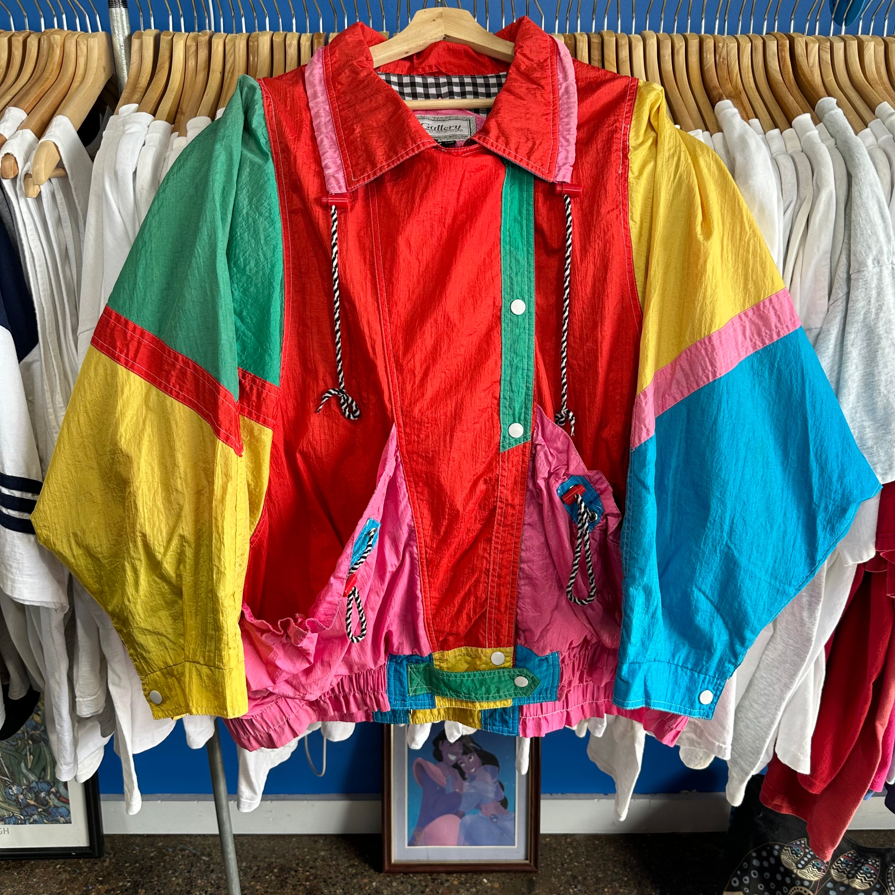 Gallery Color Block Geometric Windbreaker Jacket