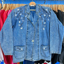 Load image into Gallery viewer, Floral Denim Blazer Jacket
