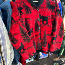 Load image into Gallery viewer, Moose and Bear Red Button Fleece

