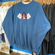 Load image into Gallery viewer, Snowman Embroidery Collared Crewneck Sweatshirt
