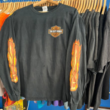 Load image into Gallery viewer, The City Diner Flame Harley Davidson Long Sleeve T-Shirt
