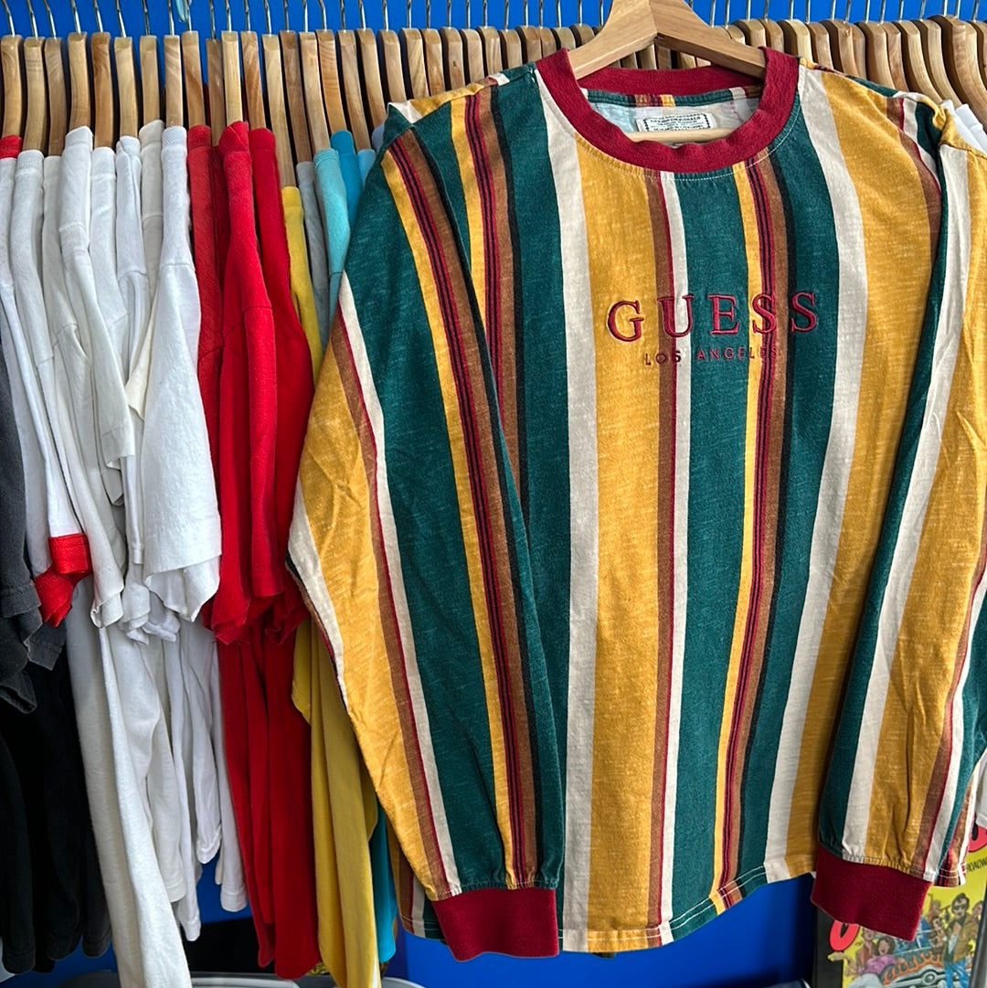 Guess Vertical Stripe Long Sleeve T-Shirt