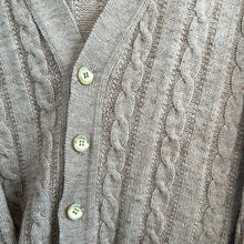 Load image into Gallery viewer, Tan Cableknit Cardigan Sweater
