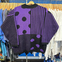Load image into Gallery viewer, Purple Stripes &amp; Dots Sweater
