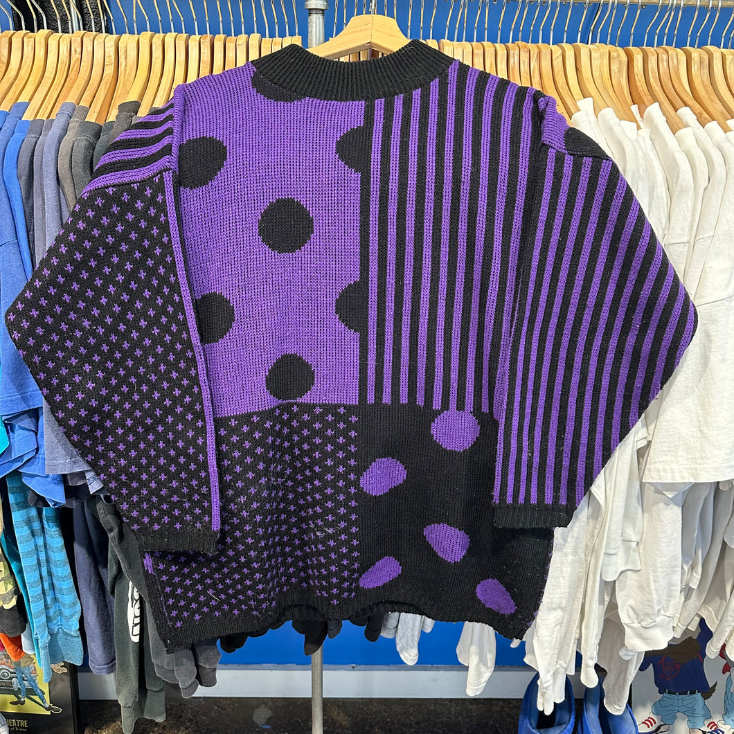 Purple Stripes & Dots Sweater