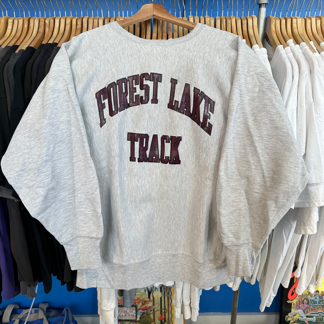 Reverse Weave Forest Lake Track Crewneck Sweatshirt
