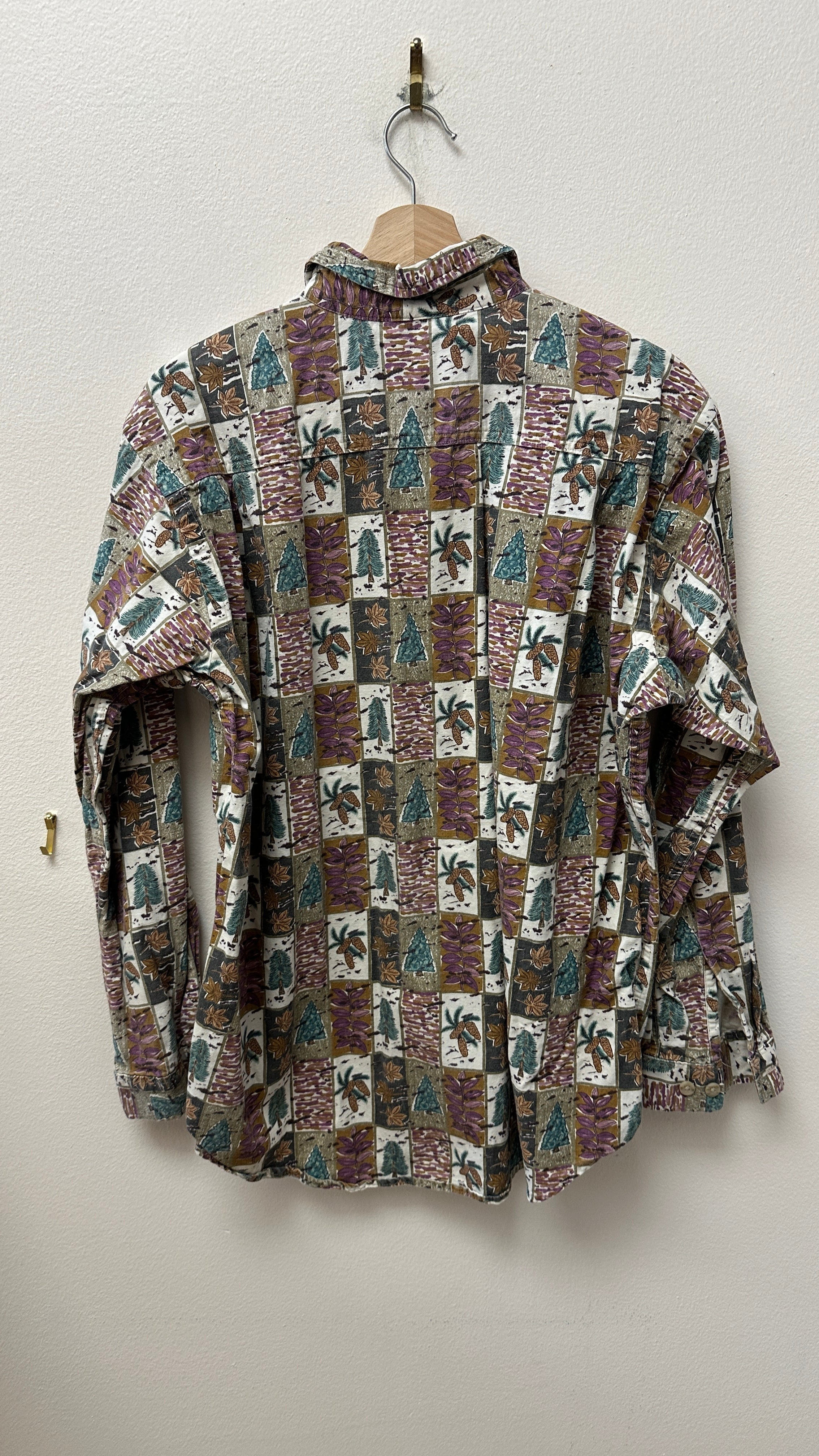 Canadian Outdoors Forest/Floral Button-Up