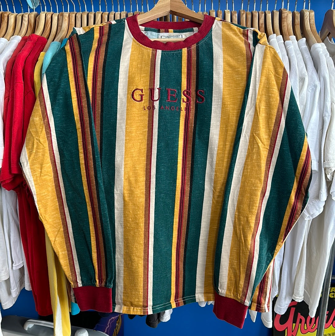 Guess Vertical Stripe Long Sleeve T-Shirt