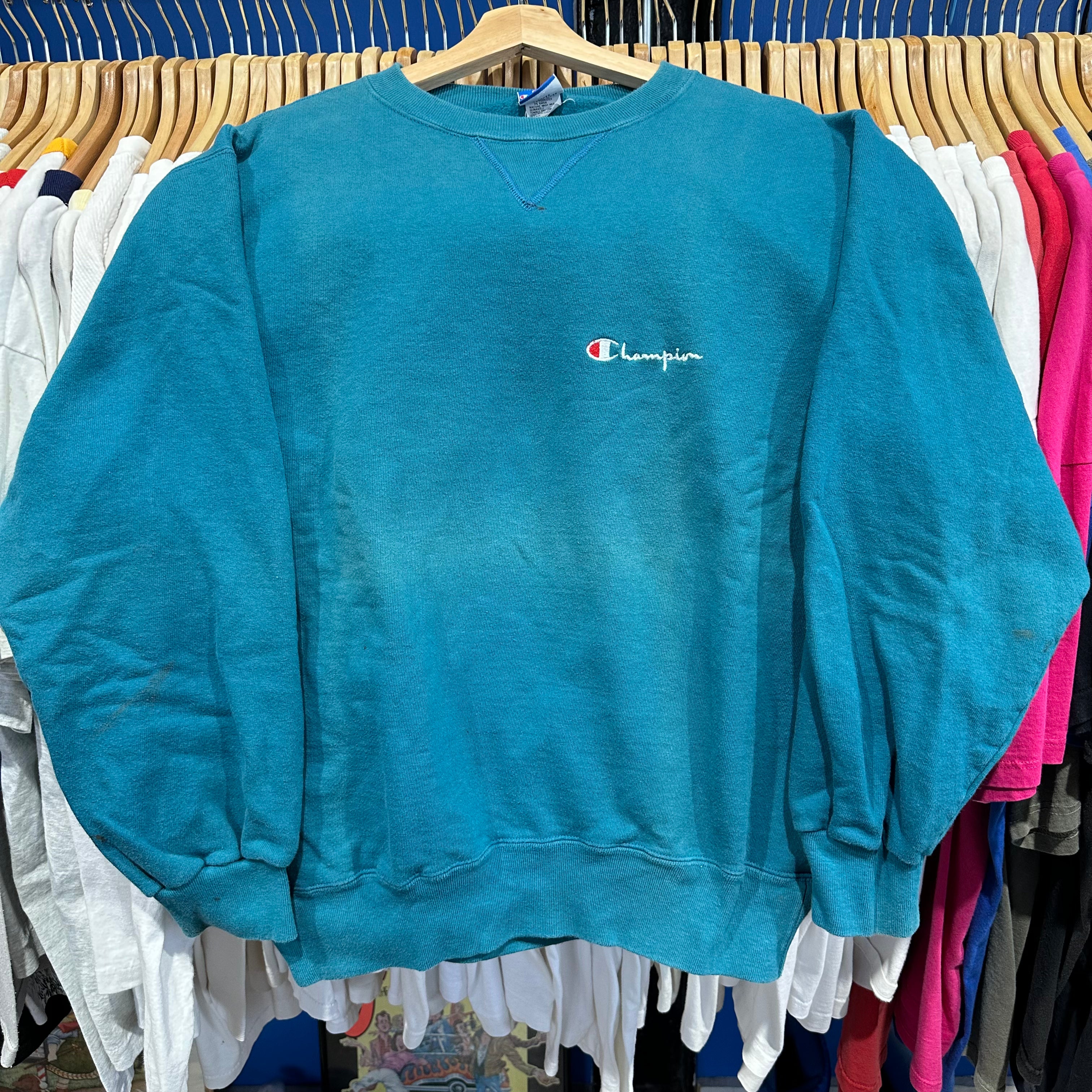 Teal Champion Crewneck Sweatshirt Green Threads