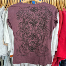 Load image into Gallery viewer, Sparkle Cross V Neck Femme Long Sleeve T-Shirt
