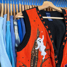 Load image into Gallery viewer, Ghost Cemetery Halloween Scene Beaded Vest Sweater
