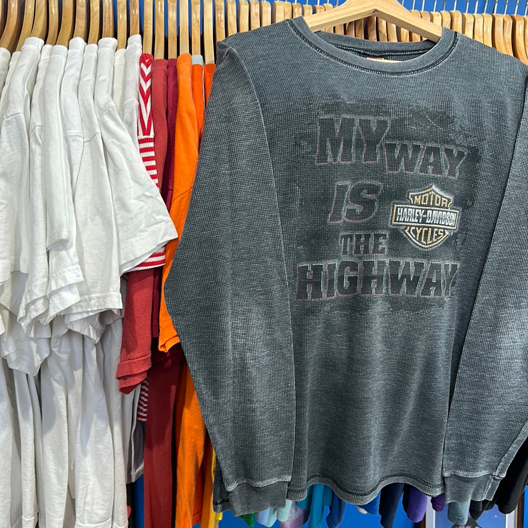 My Way Is The Highway Harley Thermal Long Sleeve T-Shirt