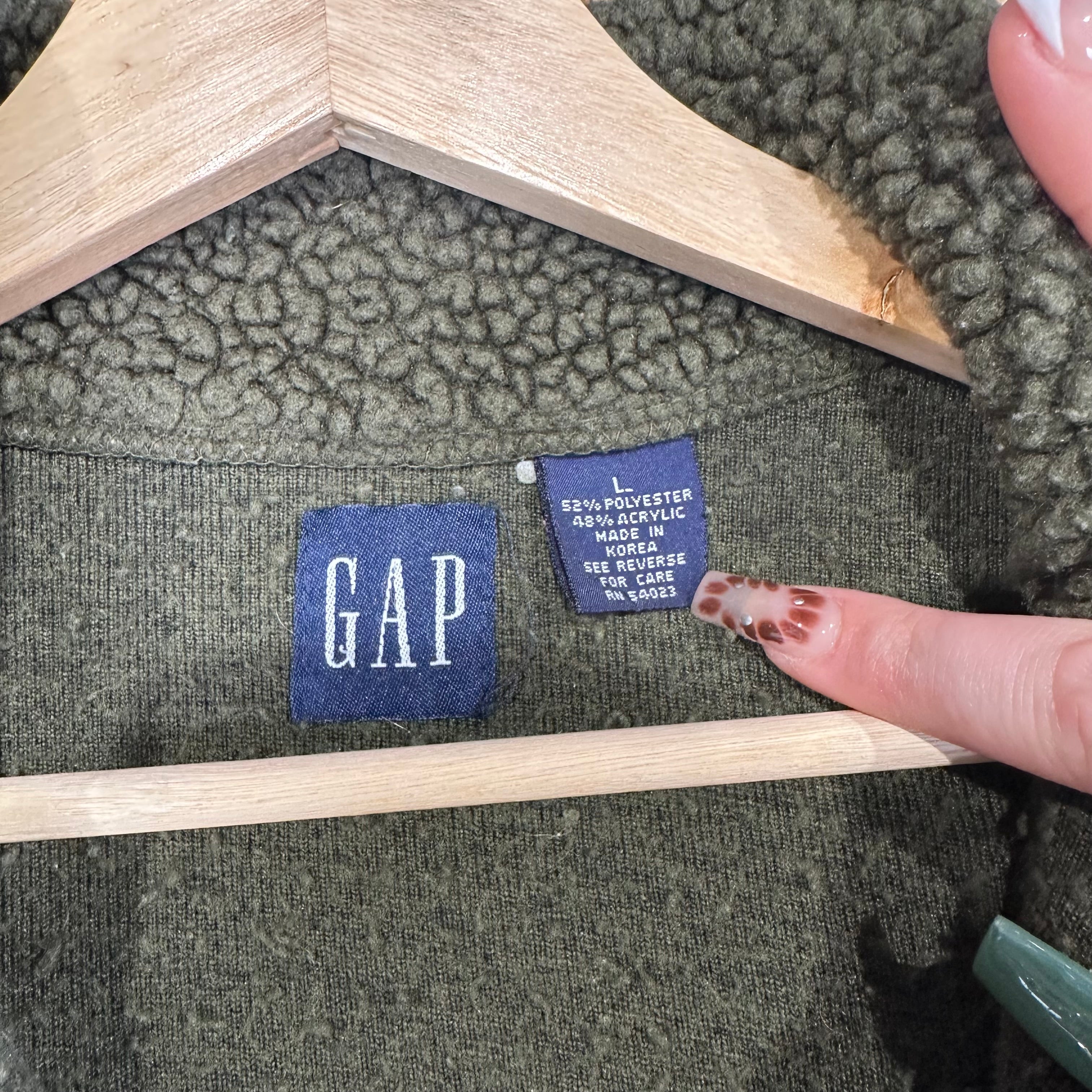 Gap Green Deep Pile Quarter Zip Fleece