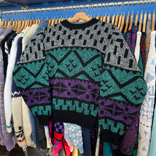 Load image into Gallery viewer, Michael Gerald Teal &amp; Purple Sweater
