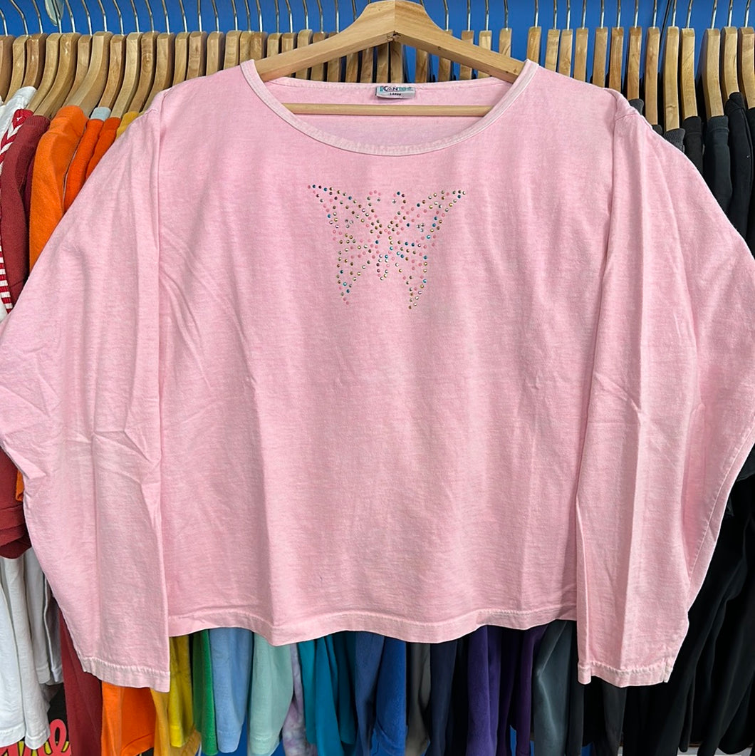 Sparkle Butterfly Femme Long Sleeve T-Shirt